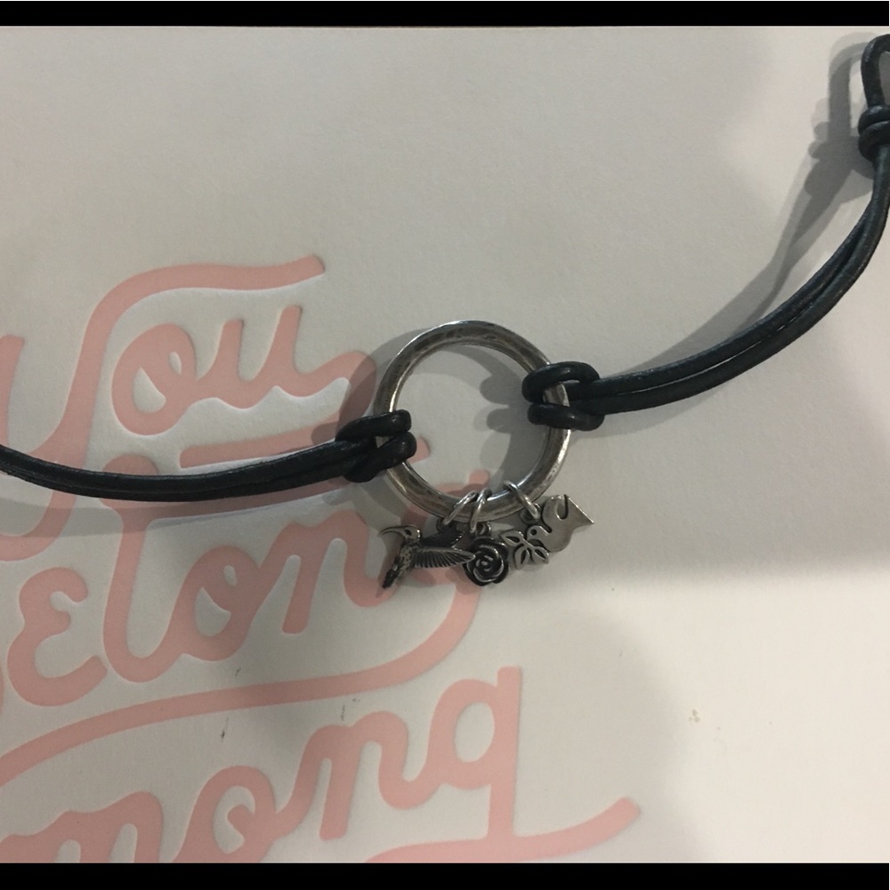 James Avery Green Riata Leather Bracelet& 3 Charms